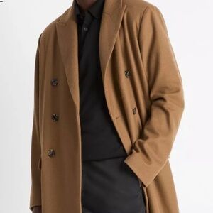 Vince Italian Wool-Blend Double-Breasted Trench Coat